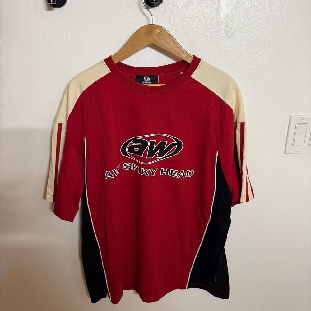 Supermade Red/Black/Cream Oversized Racer Tshirt, Men’s XL, New With Tags